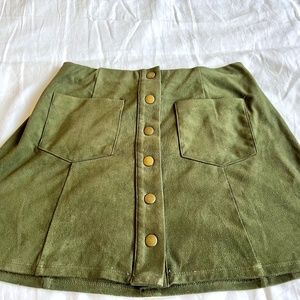 Forever 21 Green Suede Skirt